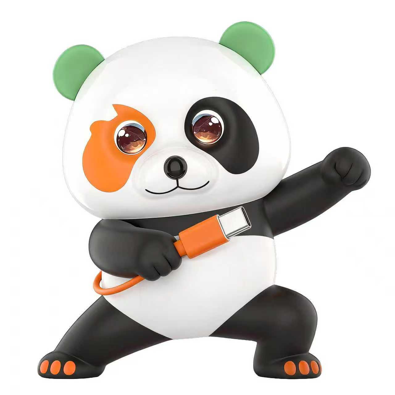 Hand-Painted Blue-and-White Porcelain Panda Figurine from Jingdezhen