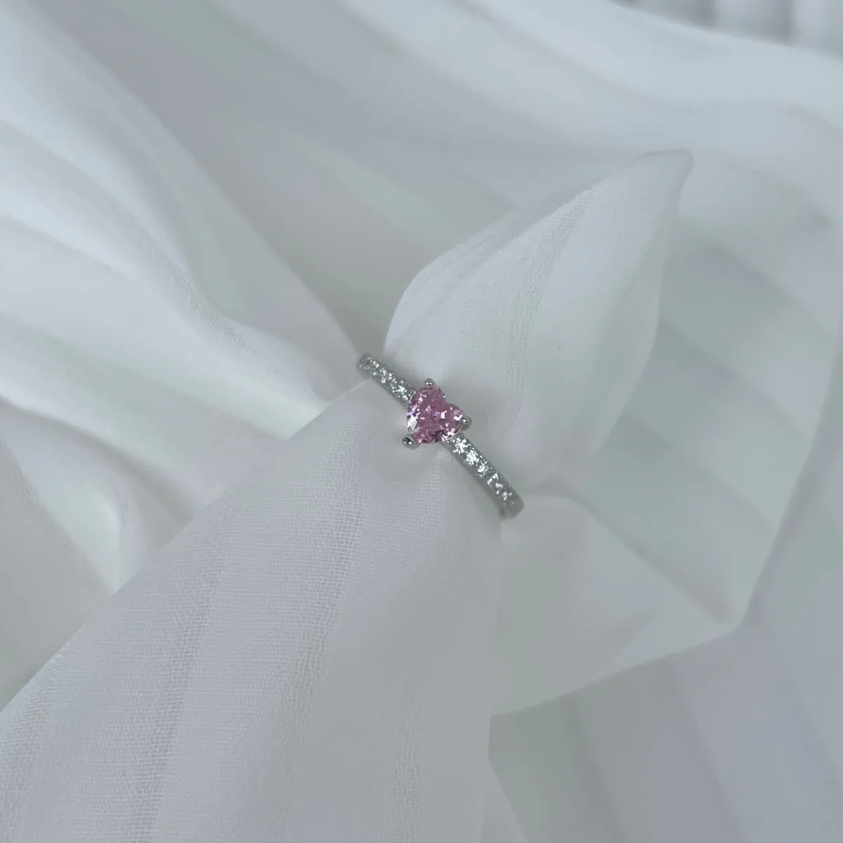 Minimalist Sterling Silver Ring with Rhodium Plated Finish
