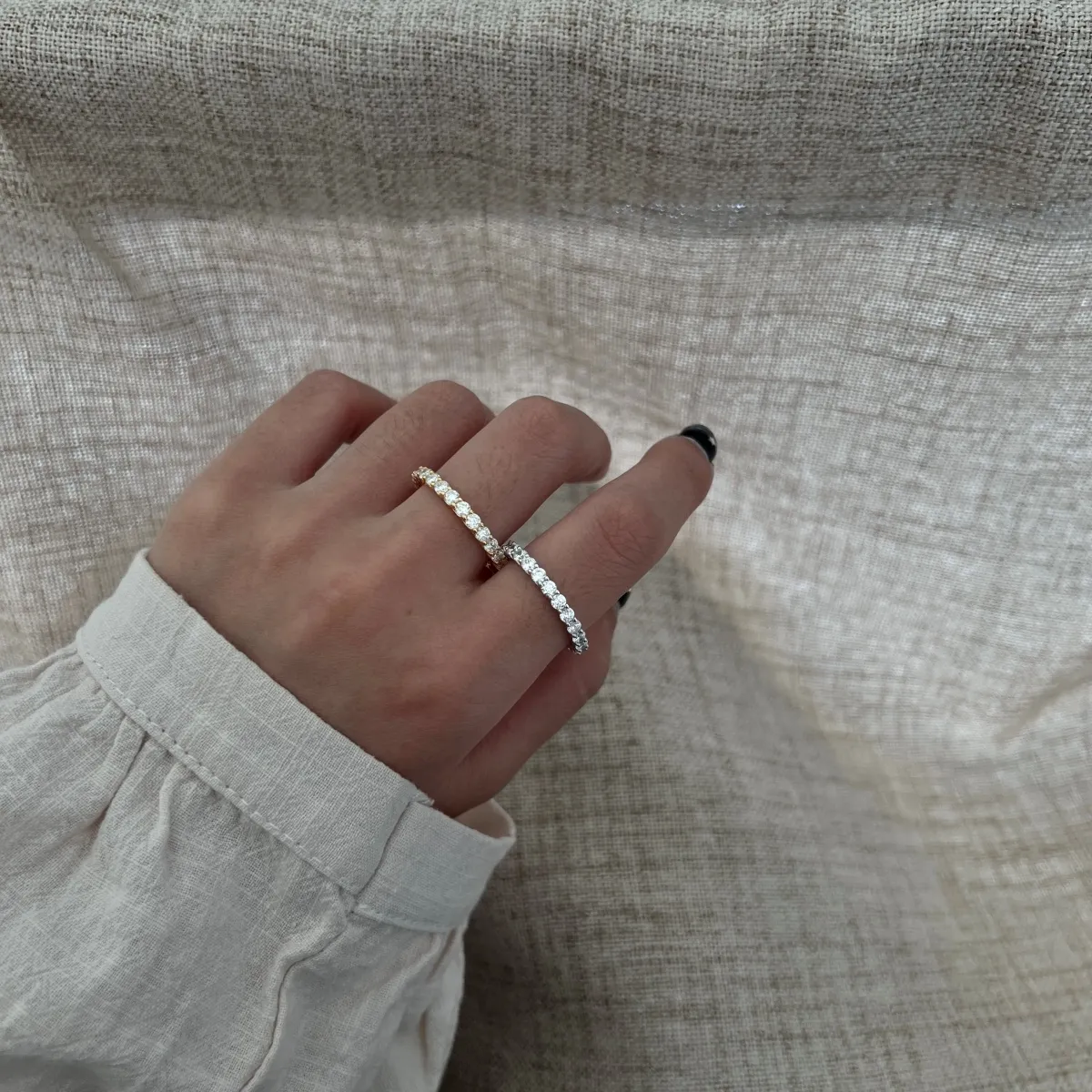 Minimalist Moissanite Sterling Silver Ring, Gold Plated