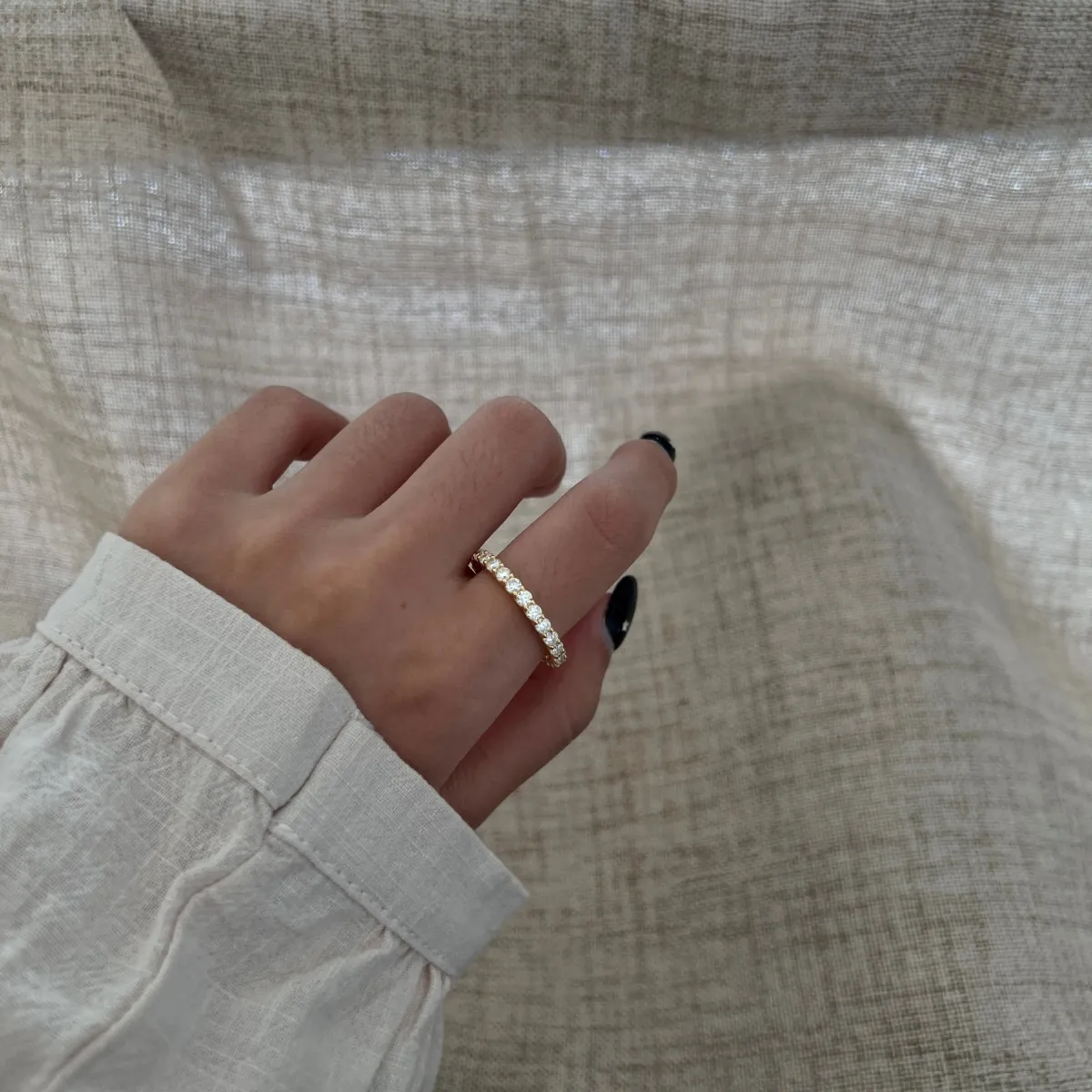 Minimalist Moissanite Sterling Silver Ring, Gold Plated
