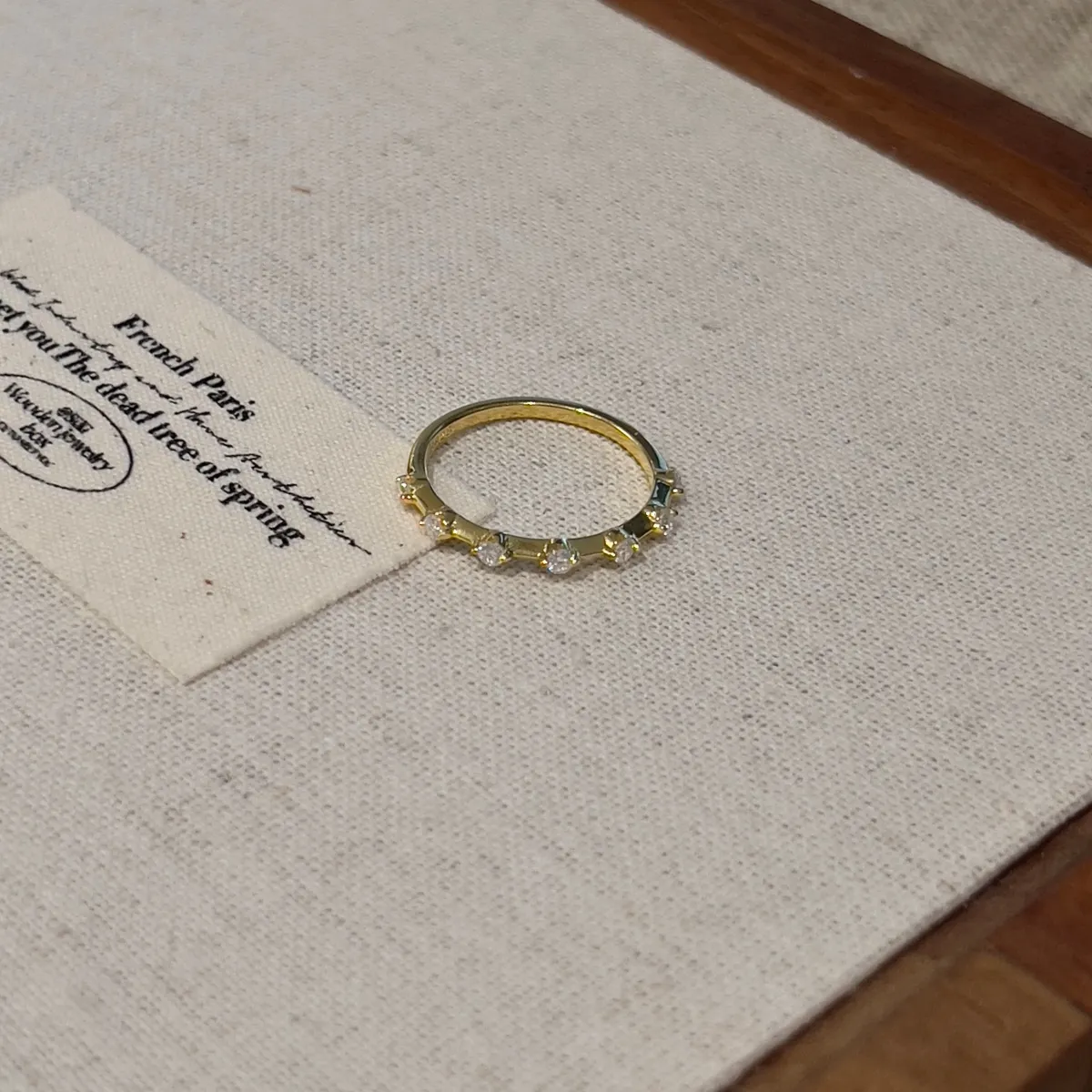 Minimalist Moissanite Sterling Silver Ring, Gold Plated