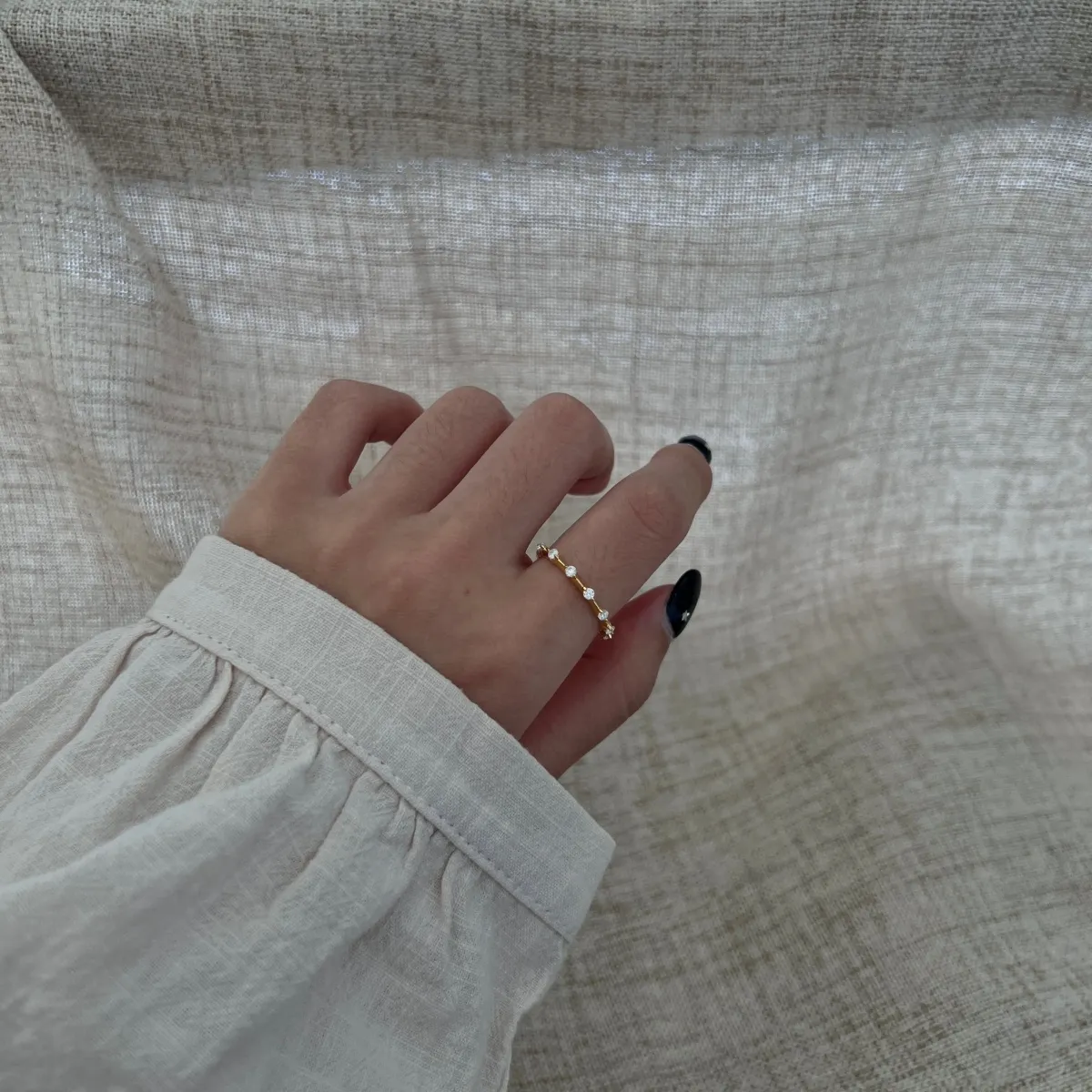 Minimalist Moissanite Sterling Silver Ring, Gold Plated