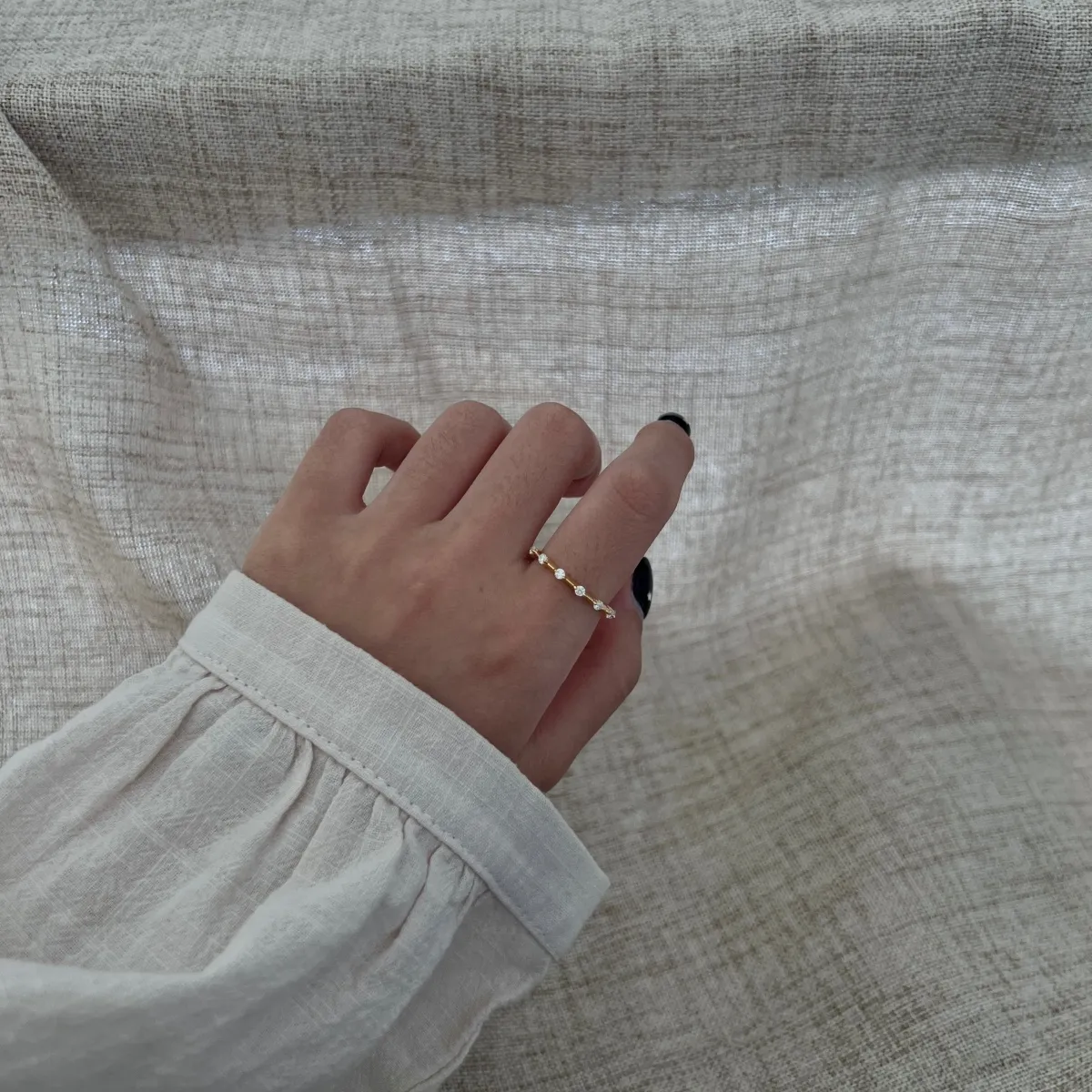 Minimalist Moissanite Sterling Silver Ring, Gold Plated