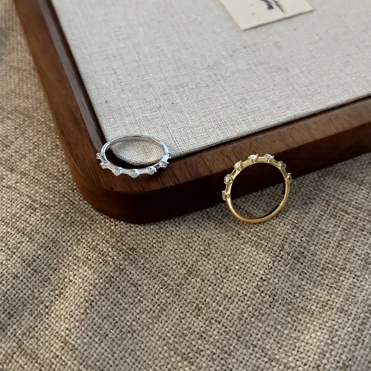 Minimalist Moissanite Sterling Silver Ring, Gold Plated