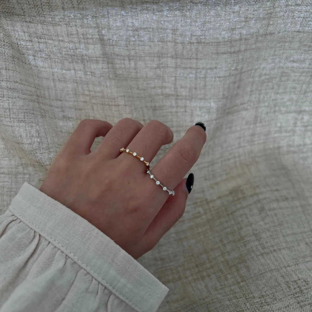 Minimalist Moissanite Sterling Silver Ring, Gold Plated