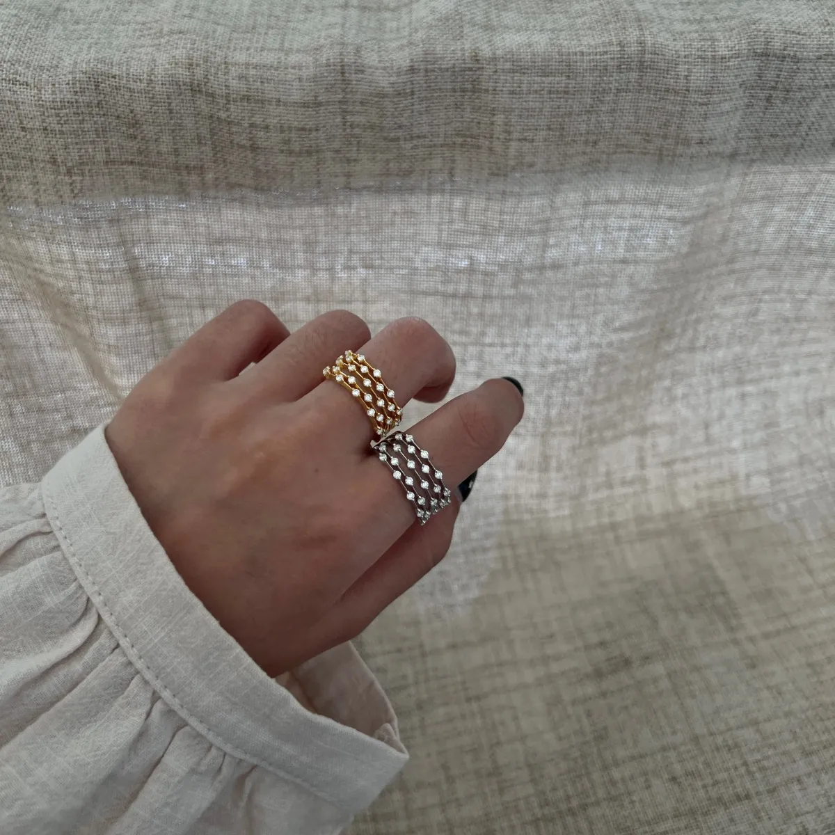 Minimalist Moissanite Sterling Silver Ring, Gold Plated