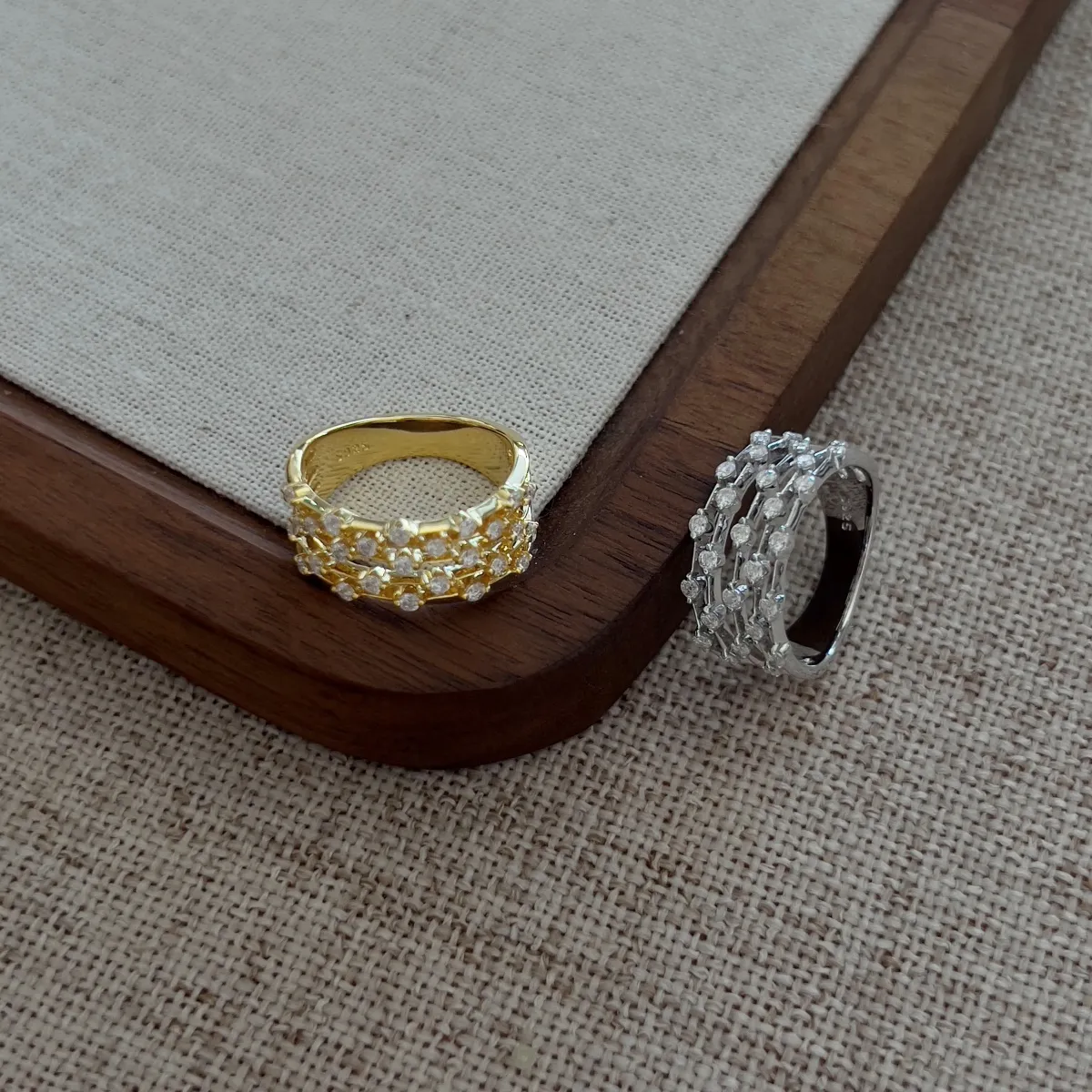 Minimalist Moissanite Sterling Silver Ring, Gold Plated
