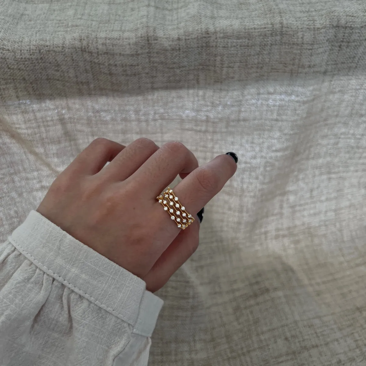 Minimalist Moissanite Sterling Silver Ring, Gold Plated