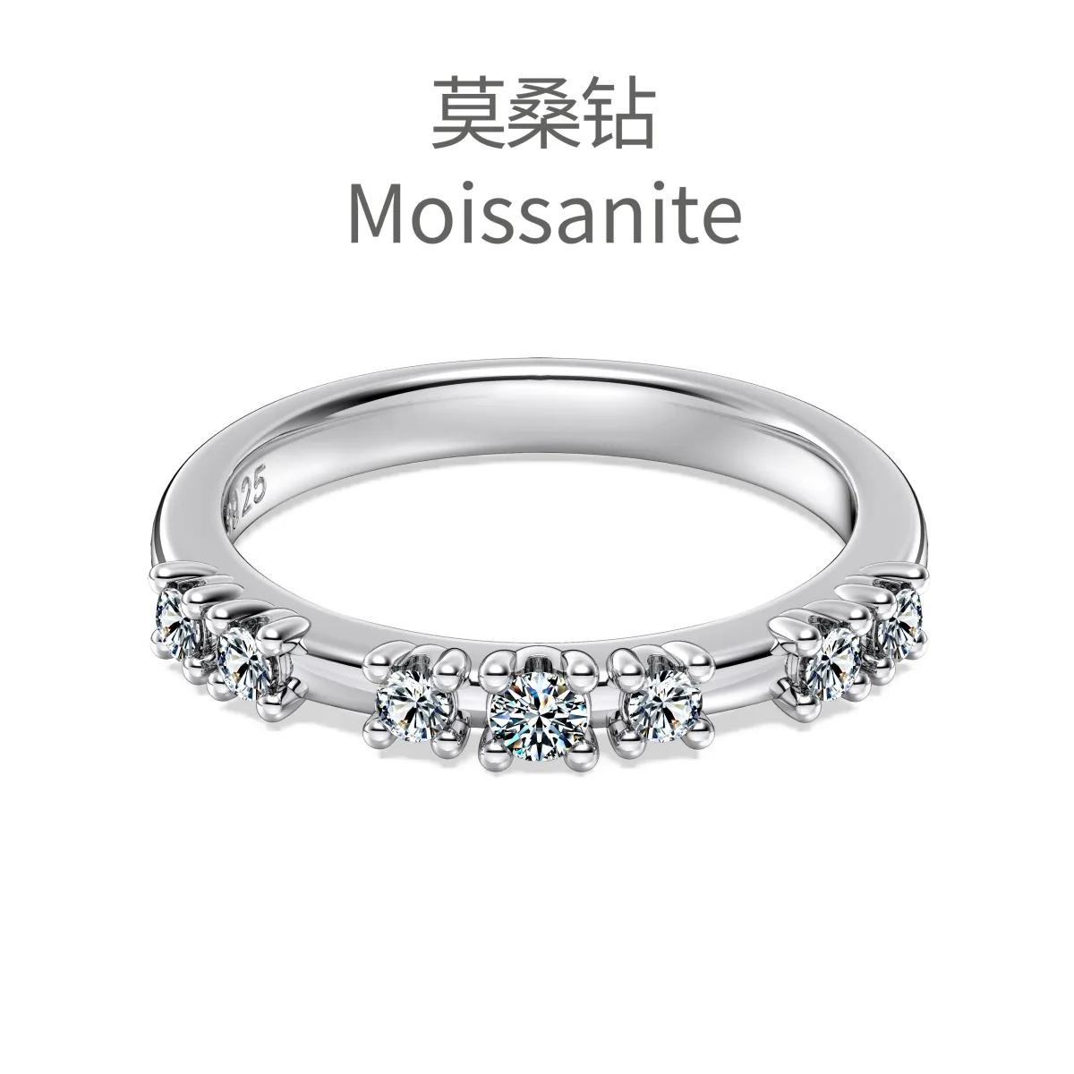 Minimalist Moissanite Sterling Silver Ring