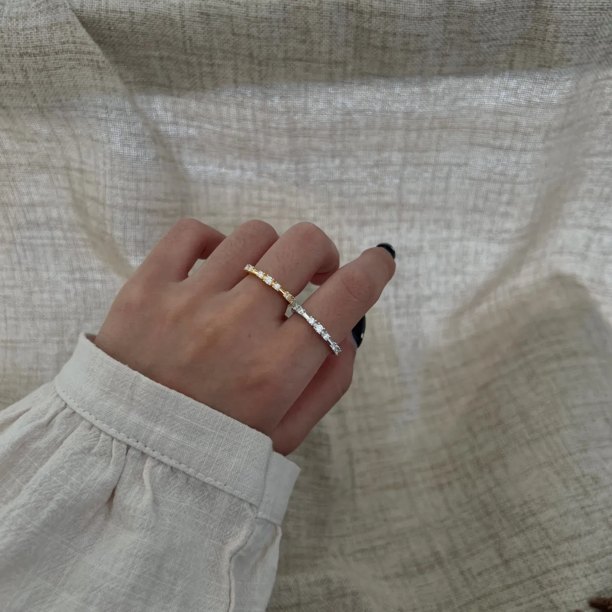 Minimalist Moissanite Sterling Silver Ring