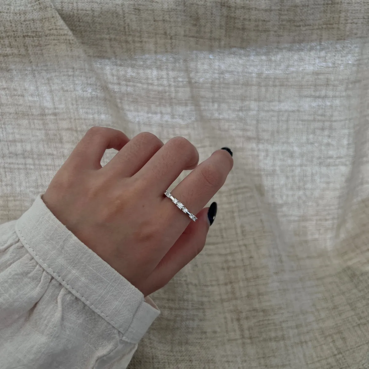 Minimalist Moissanite Sterling Silver Ring