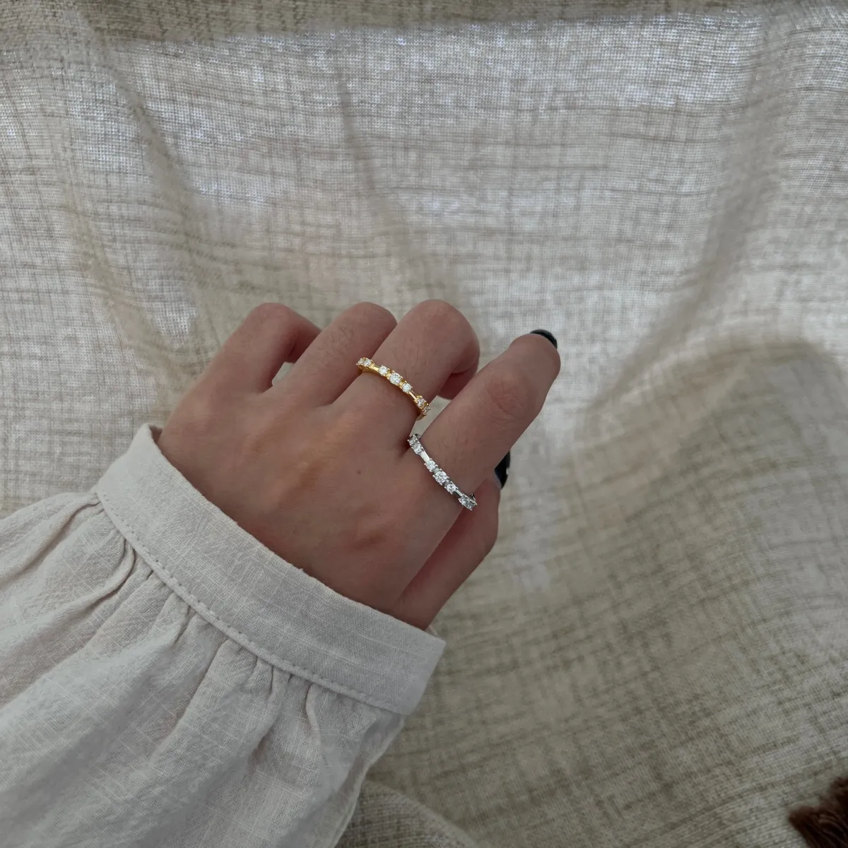 Minimalist Moissanite Sterling Silver Ring