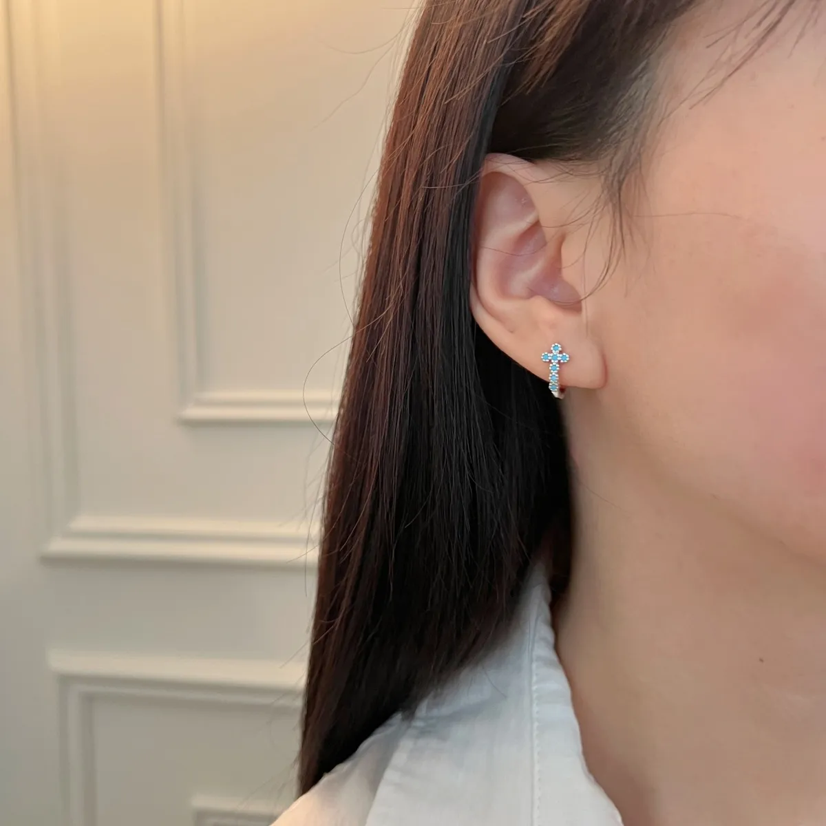 Minimalist Sterling Silver Rhodium Plated Earrings