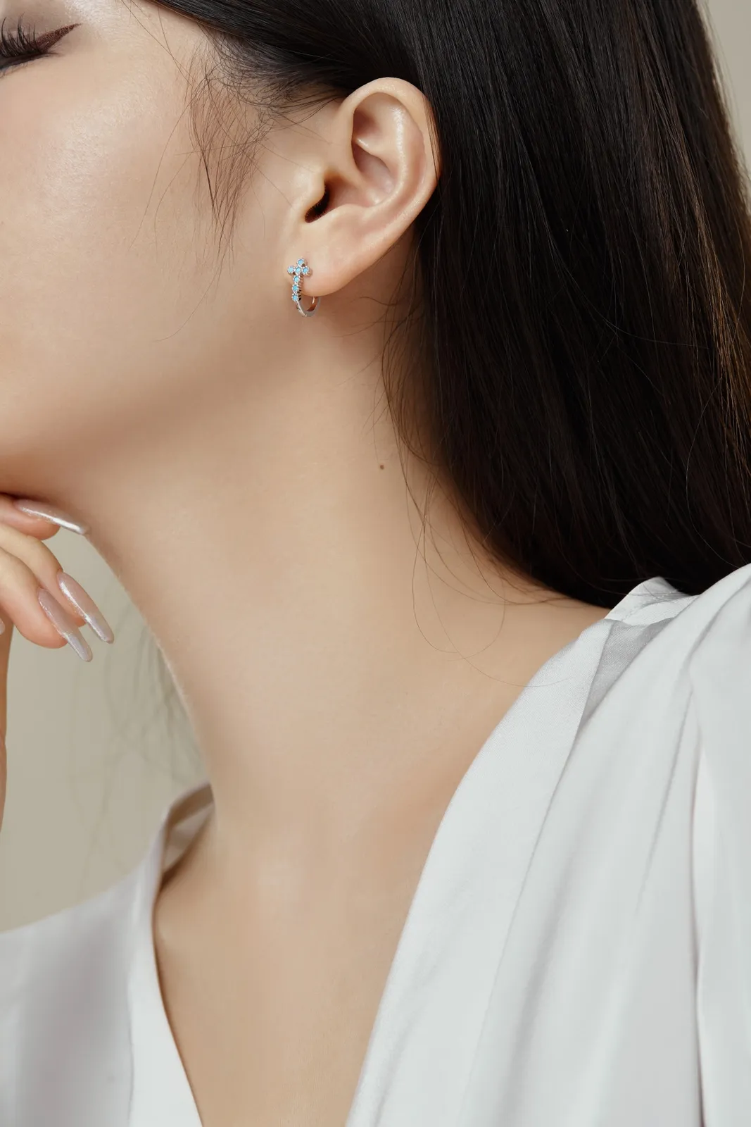 Minimalist Sterling Silver Rhodium Plated Earrings