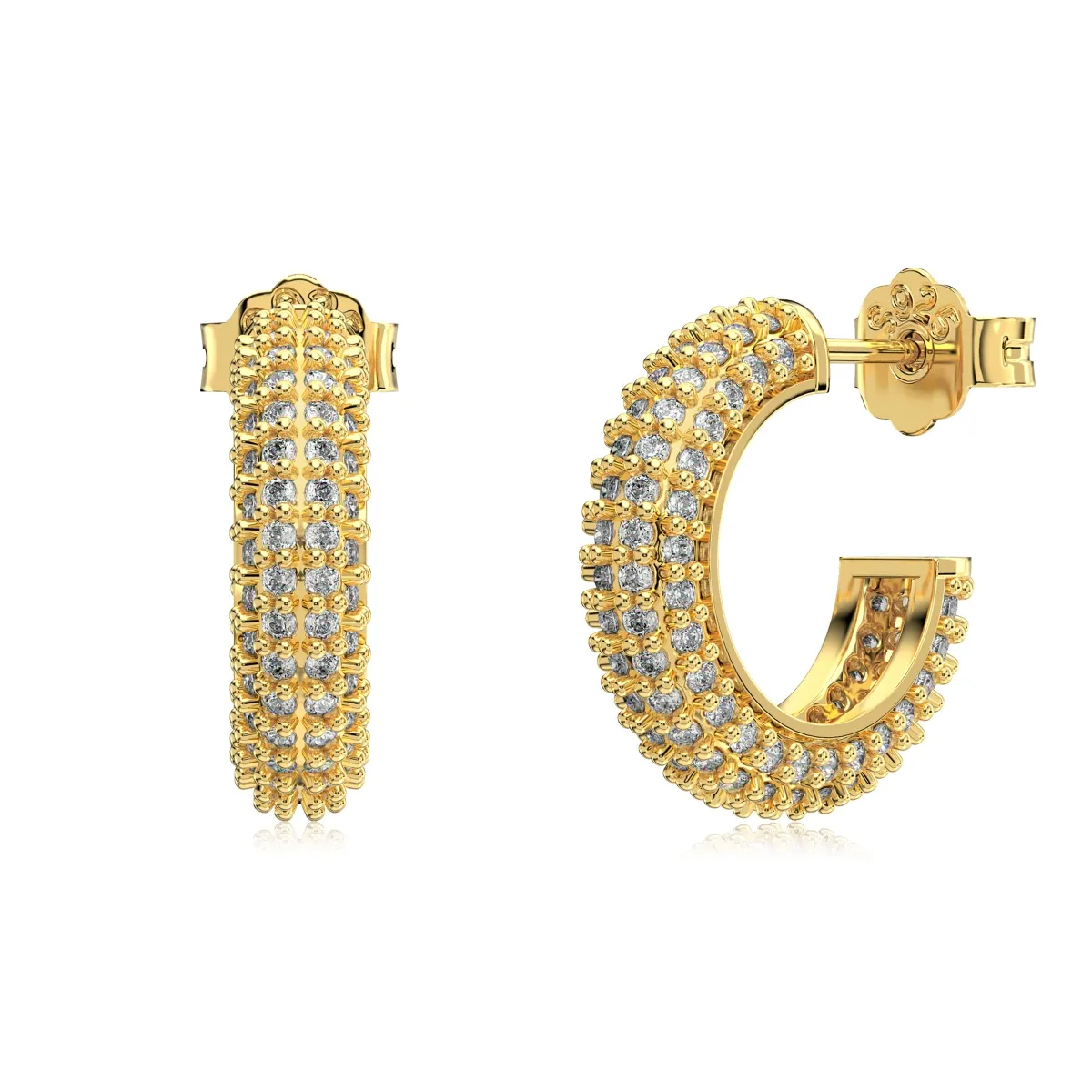 Minimalist Gold Plated Sterling Silver Cubic Zirconia Earrings