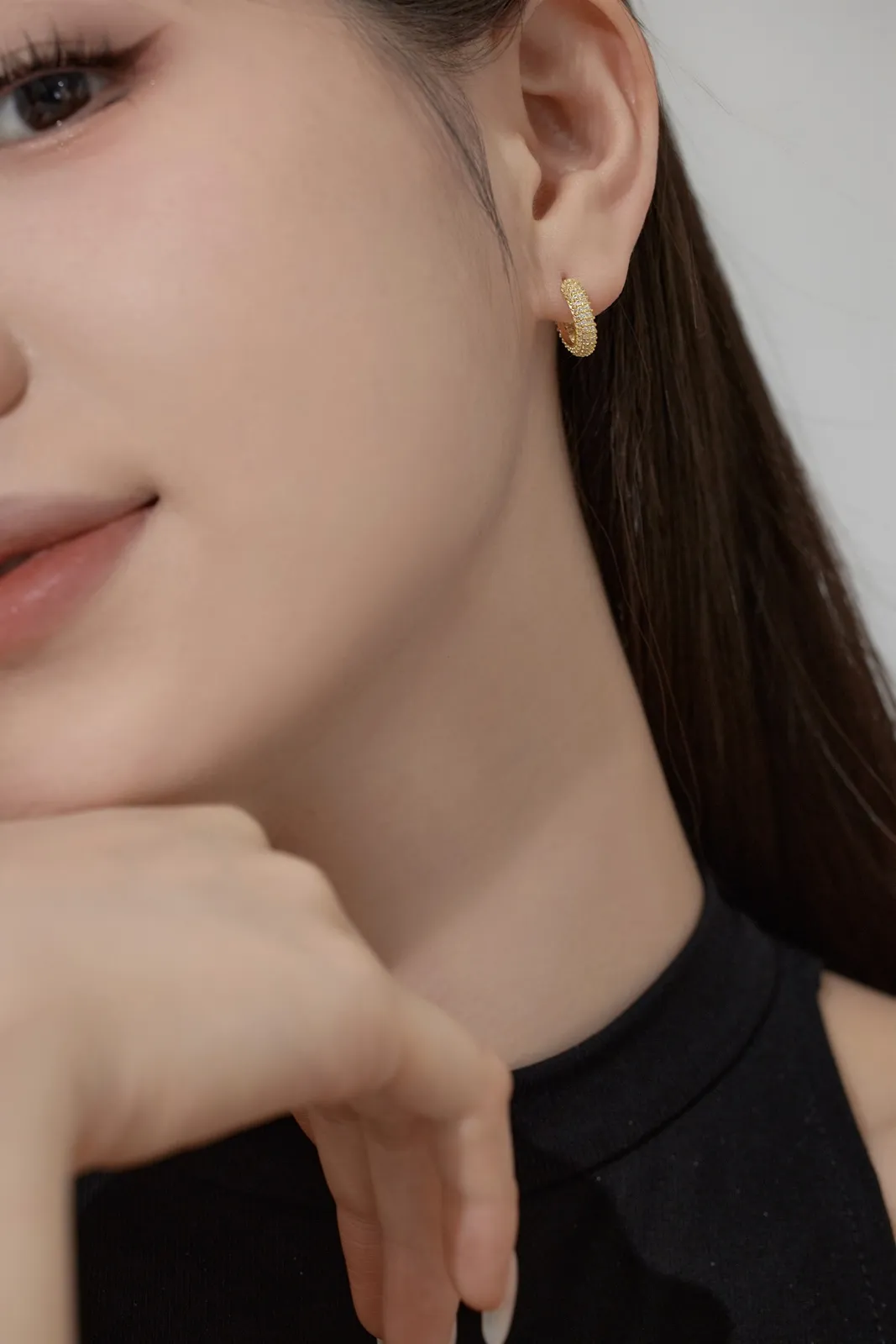 Minimalist Gold Plated Sterling Silver Cubic Zirconia Earrings