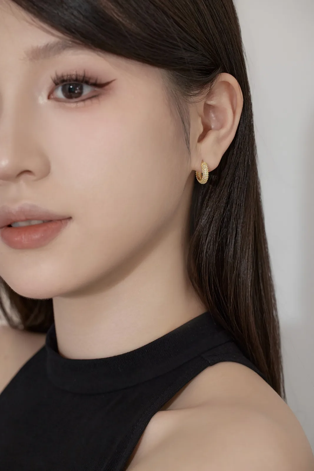 Minimalist Gold Plated Sterling Silver Cubic Zirconia Earrings