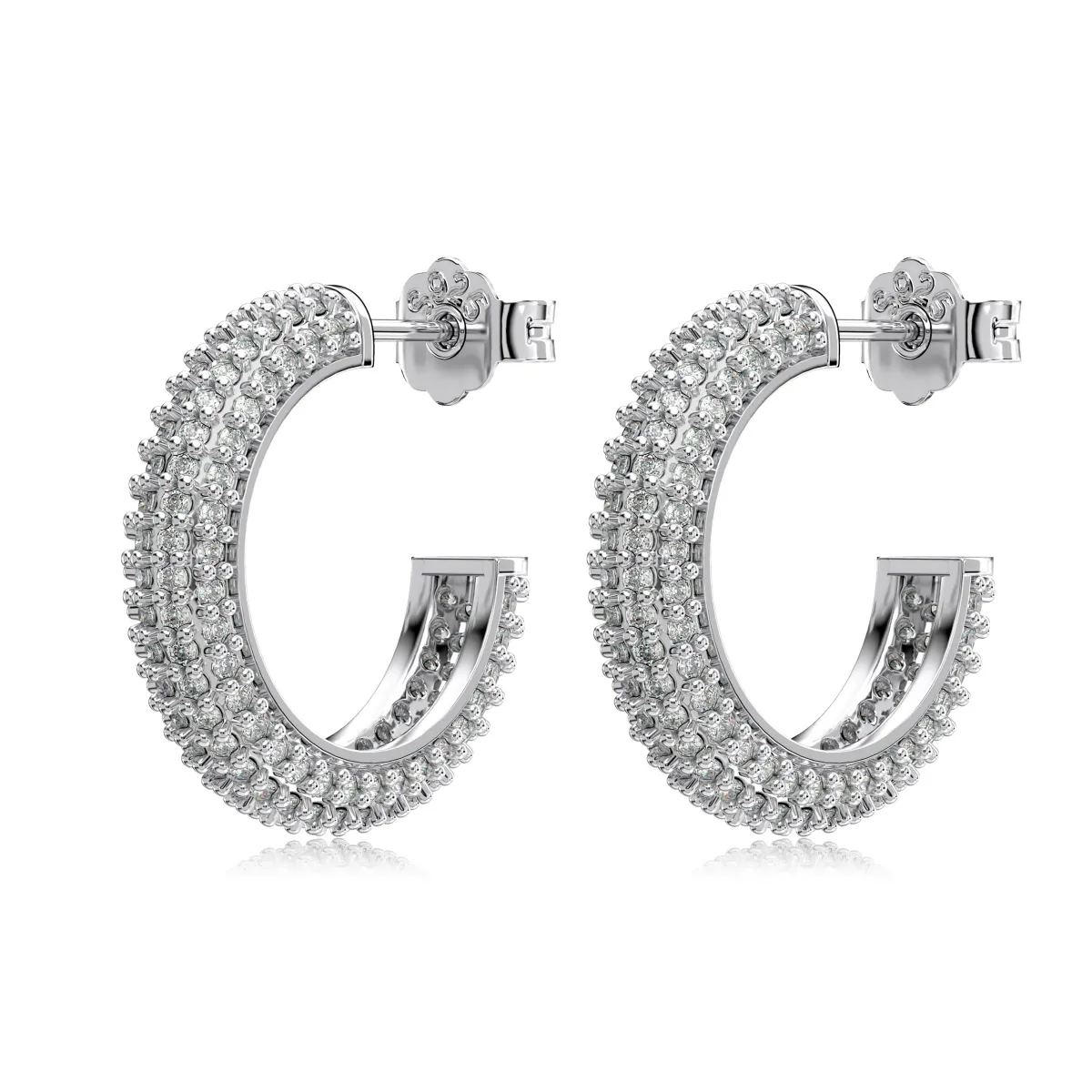 Minimalist 11MM Cubic Zirconia Sterling Silver Earrings