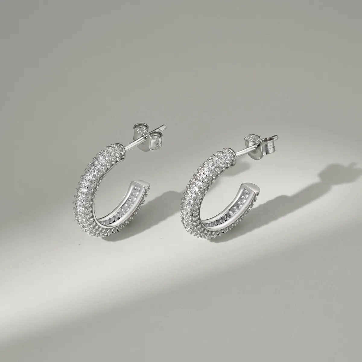 Minimalist 11MM Cubic Zirconia Sterling Silver Earrings