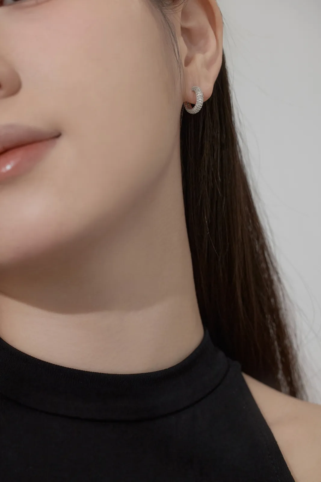 Minimalist Cubic Zirconia Sterling Silver Earrings