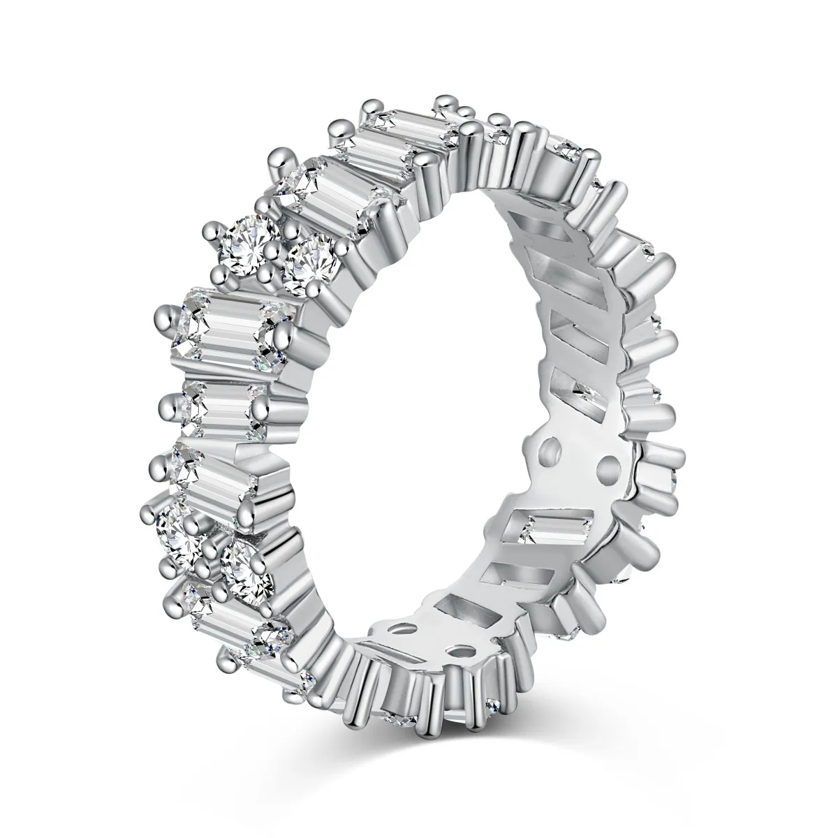 Rhodium Plated Cubic Zirconia Ring