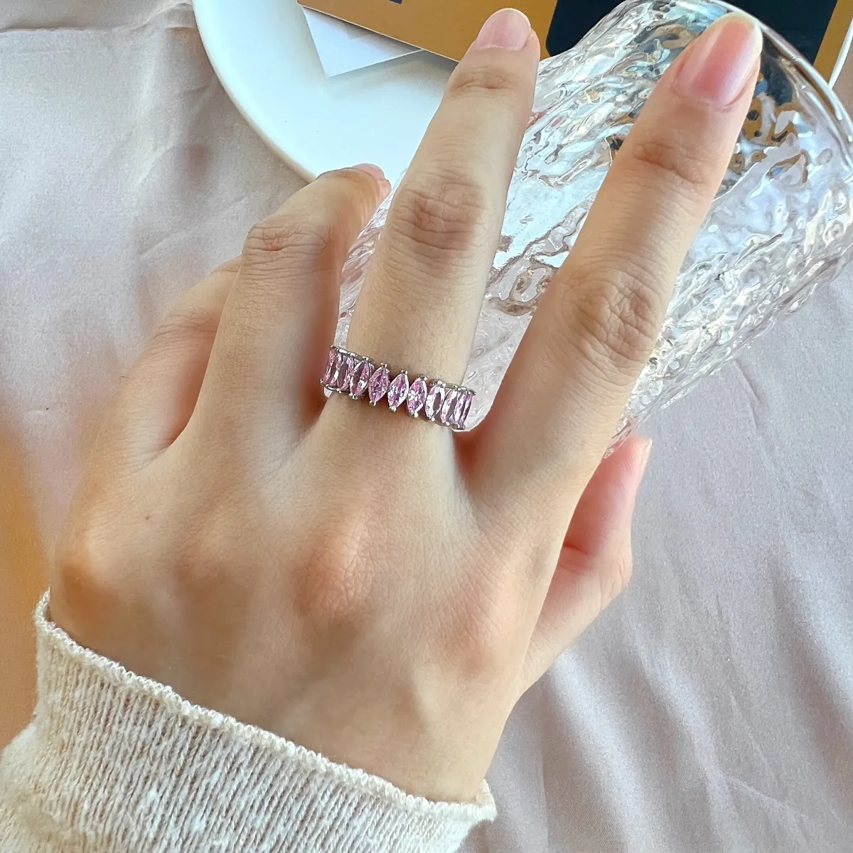 Minimalist Cubic Zirconia Sterling Silver Ring