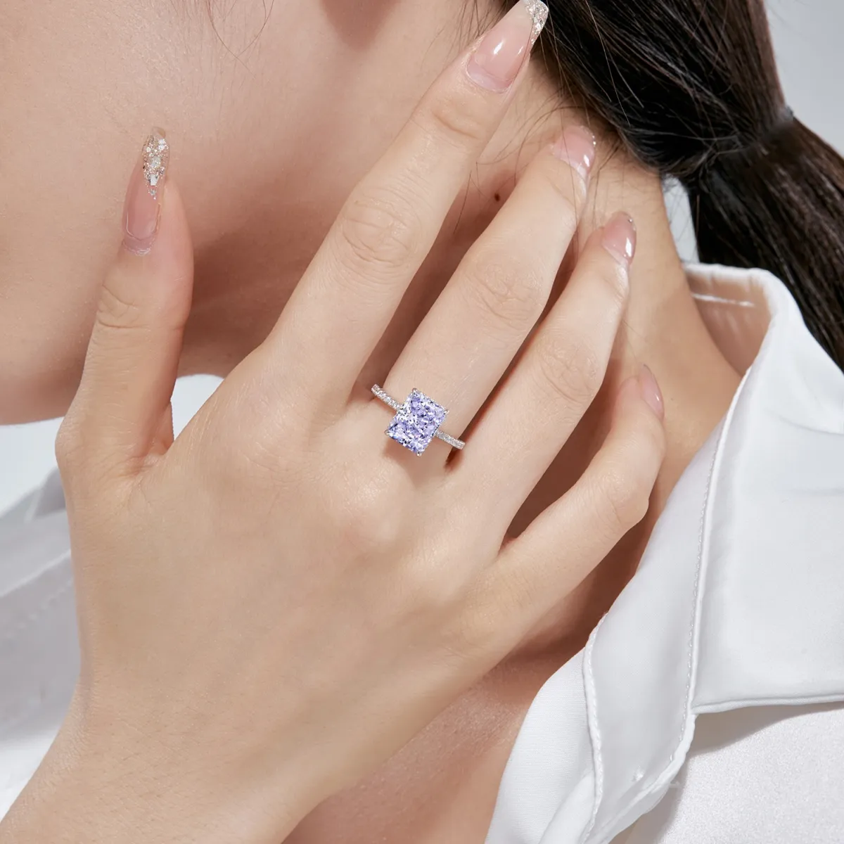 Minimalist Cubic Zirconia Sterling Silver Ring