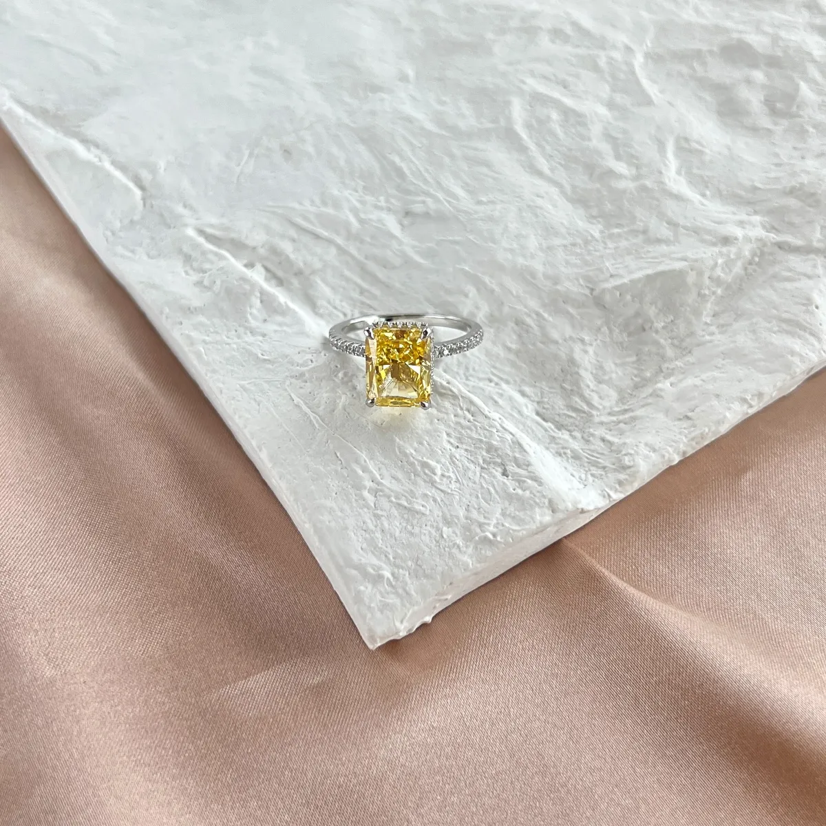Minimalist Cubic Zirconia Sterling Silver Ring