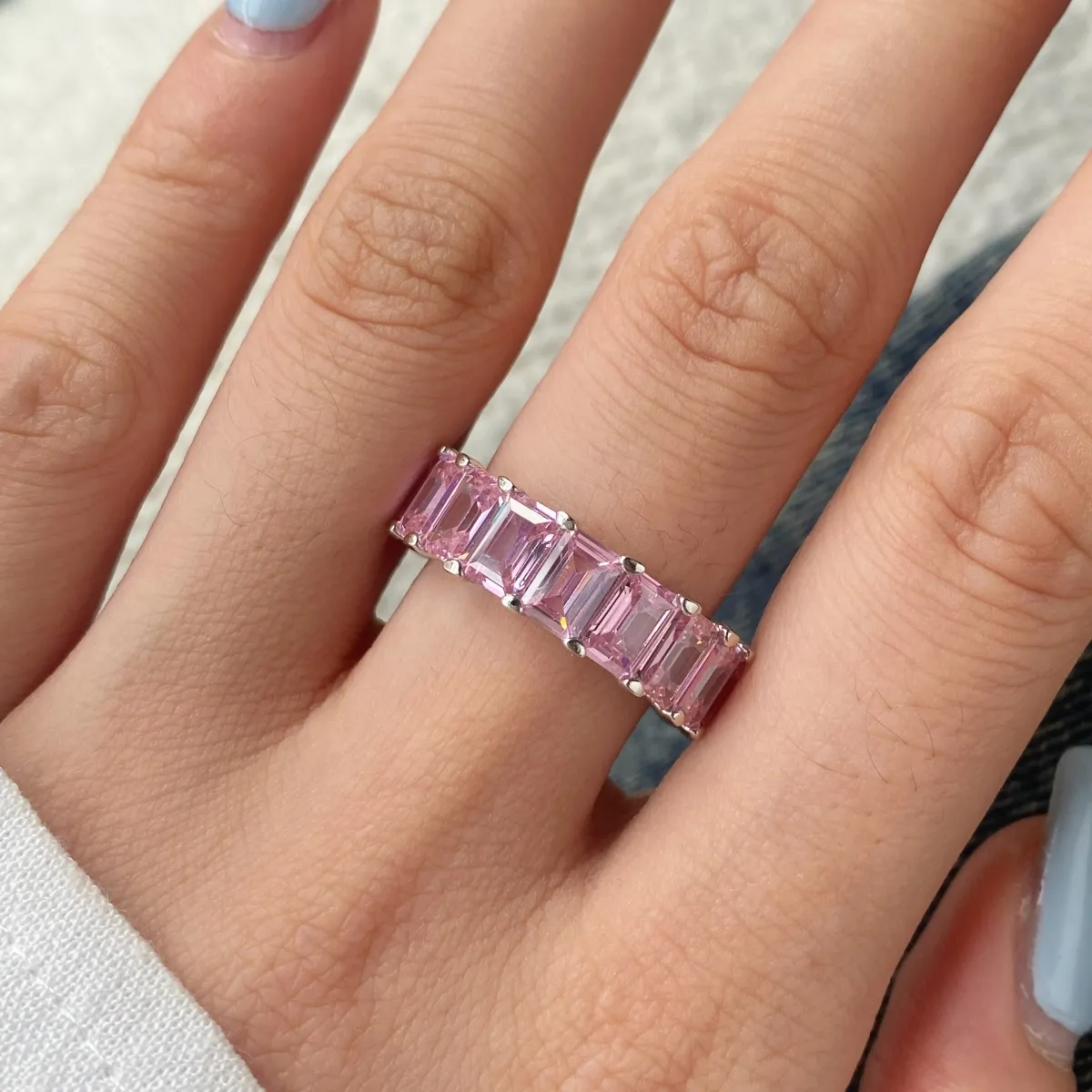 Minimalist Cubic Zirconia Sterling Silver Ring
