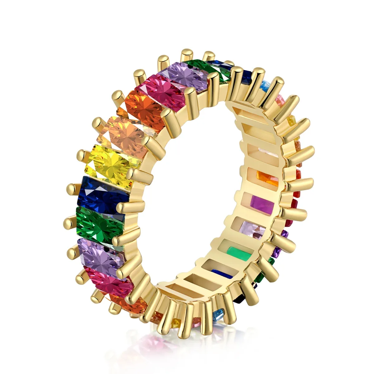 Minimalist Cubic Zirconia Sterling Silver Ring, Gold Plated