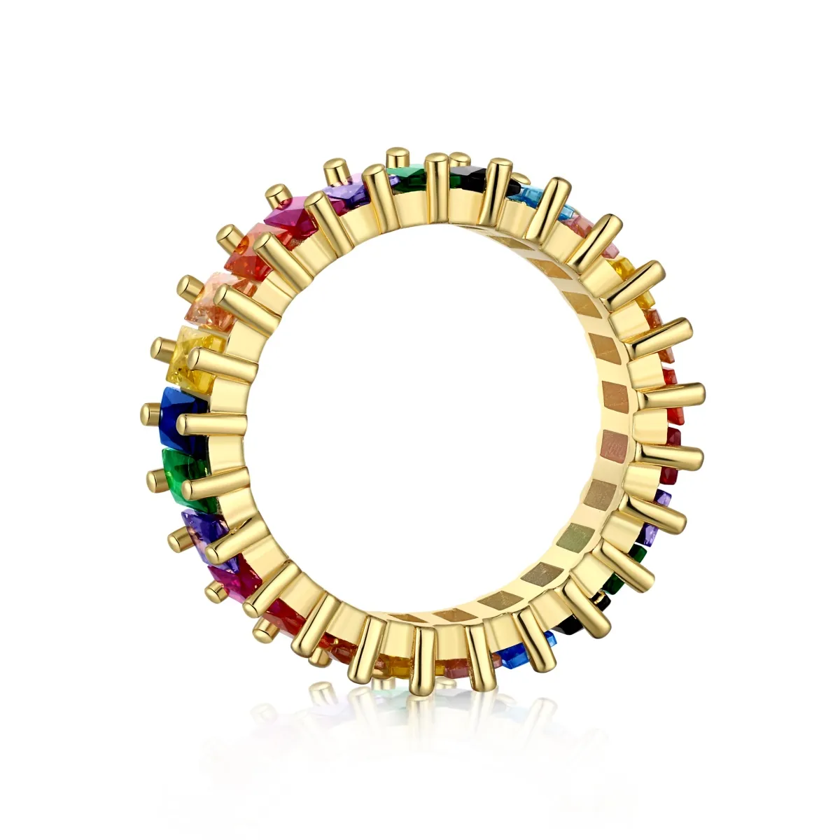 Minimalist Cubic Zirconia Sterling Silver Ring, Gold Plated