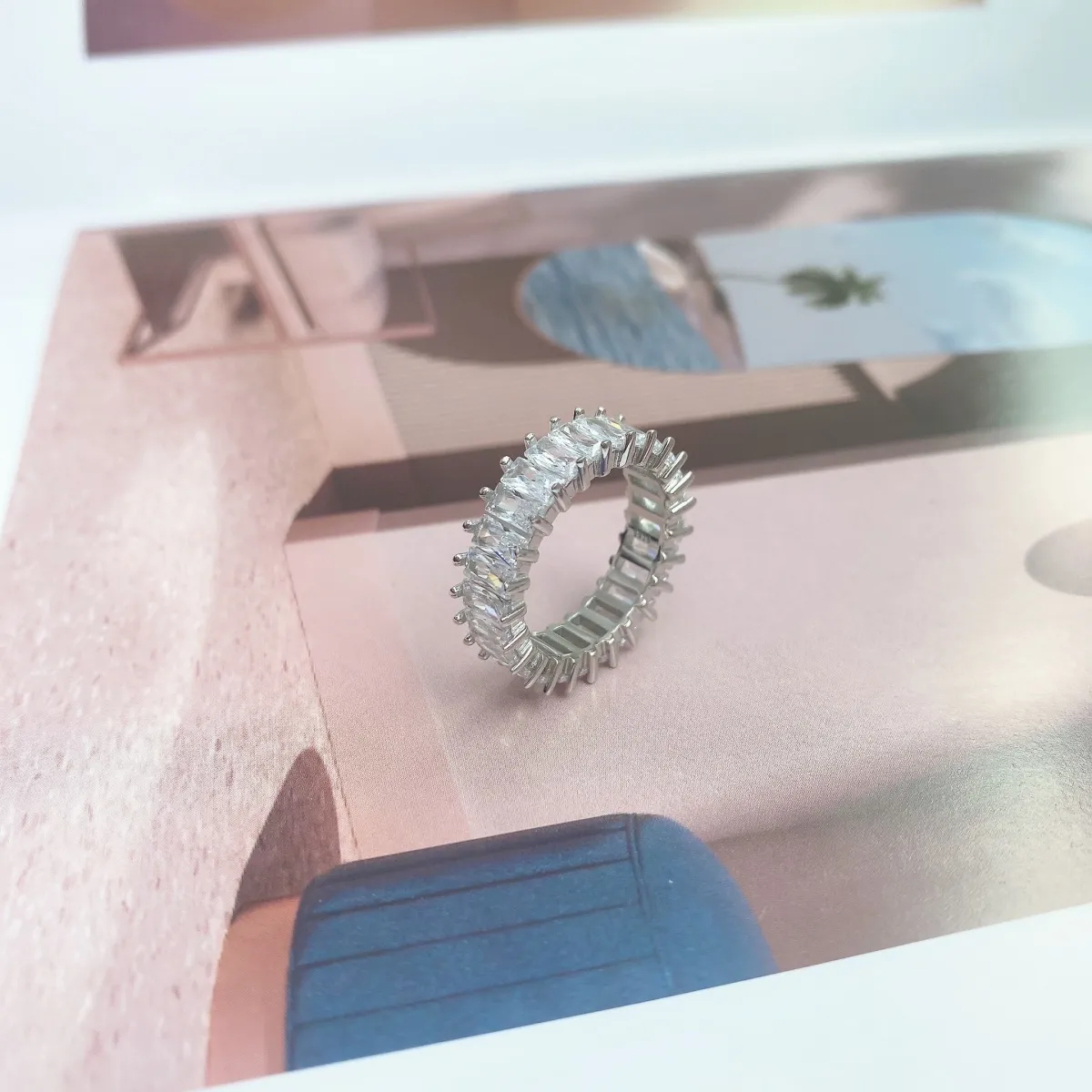 Minimalist Cubic Zirconia Sterling Silver Ring