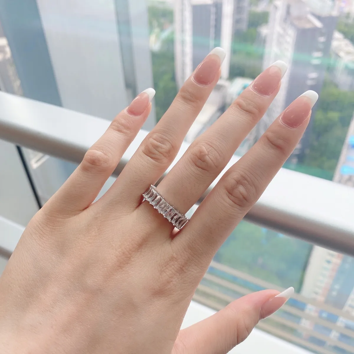 Minimalist Cubic Zirconia Sterling Silver Ring