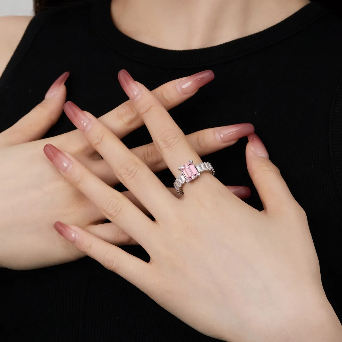 Minimalist Cubic Zirconia Sterling Sier Ring