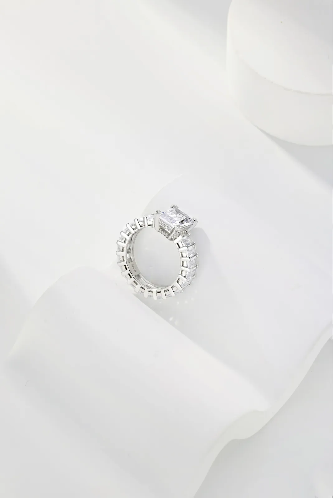 Minimalist Cubic Zirconia Sterling Sier Ring