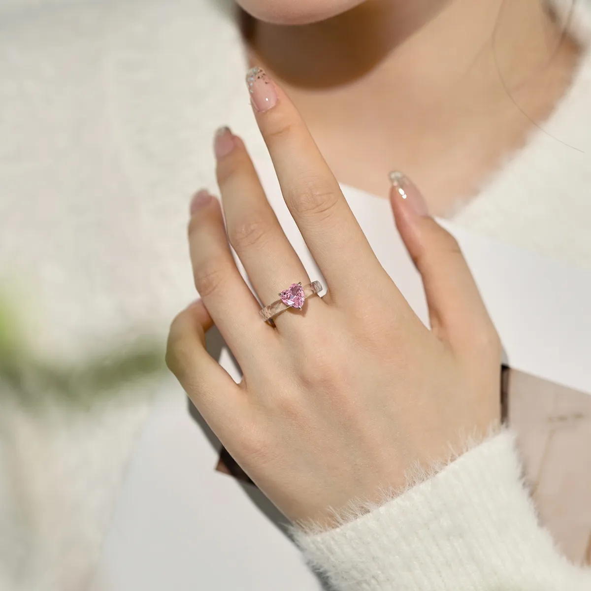Minimalist Cubic Zirconia Sterling Silver Ring