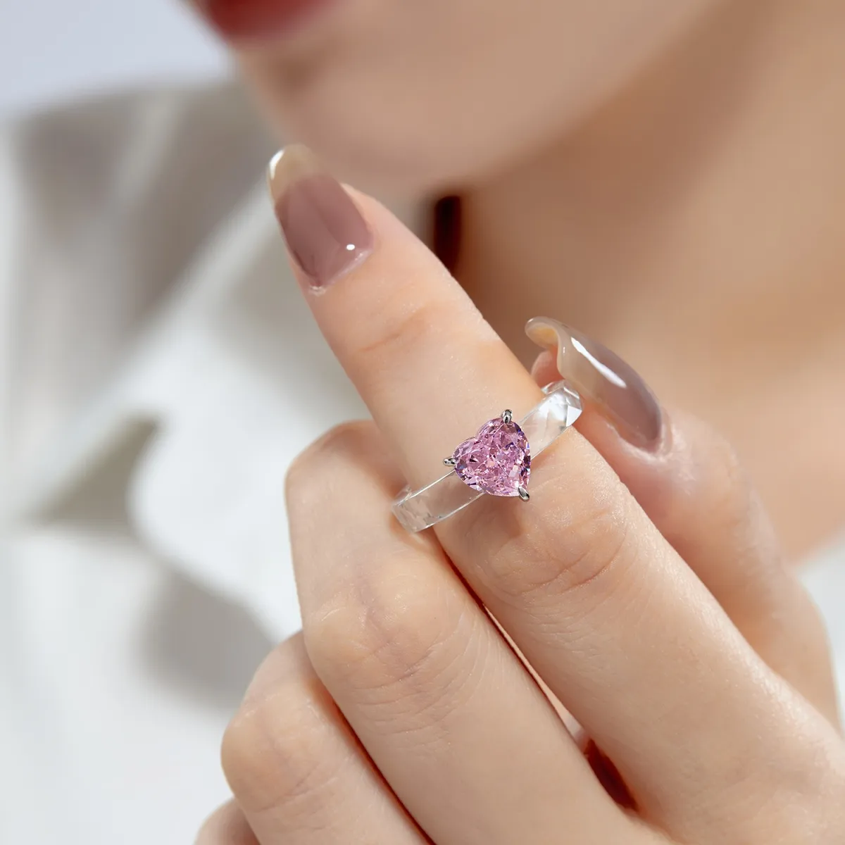 Minimalist Cubic Zirconia Sterling Silver Ring