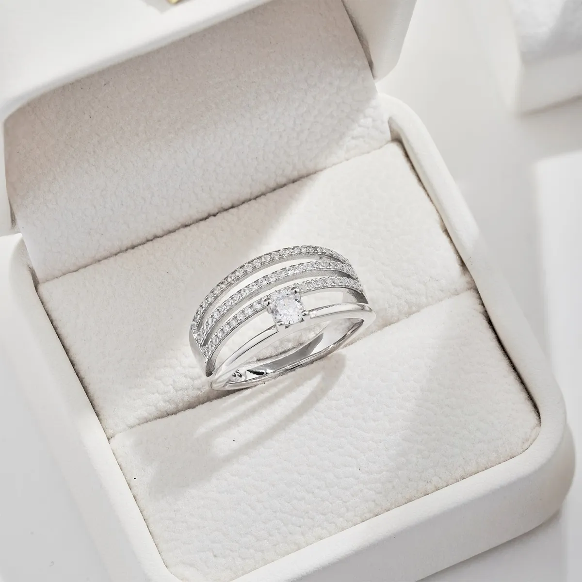 Statement Cubic Zirconia Ring in Sterling Silver