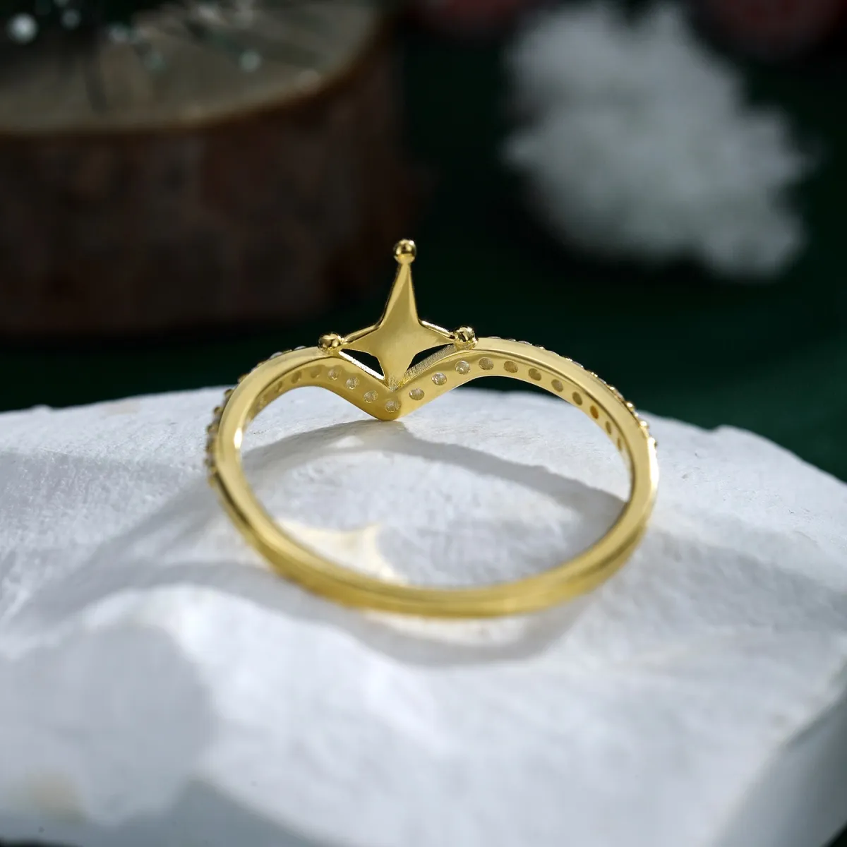 Gold Plated Sterling Silver Cubic Zirconia Ring