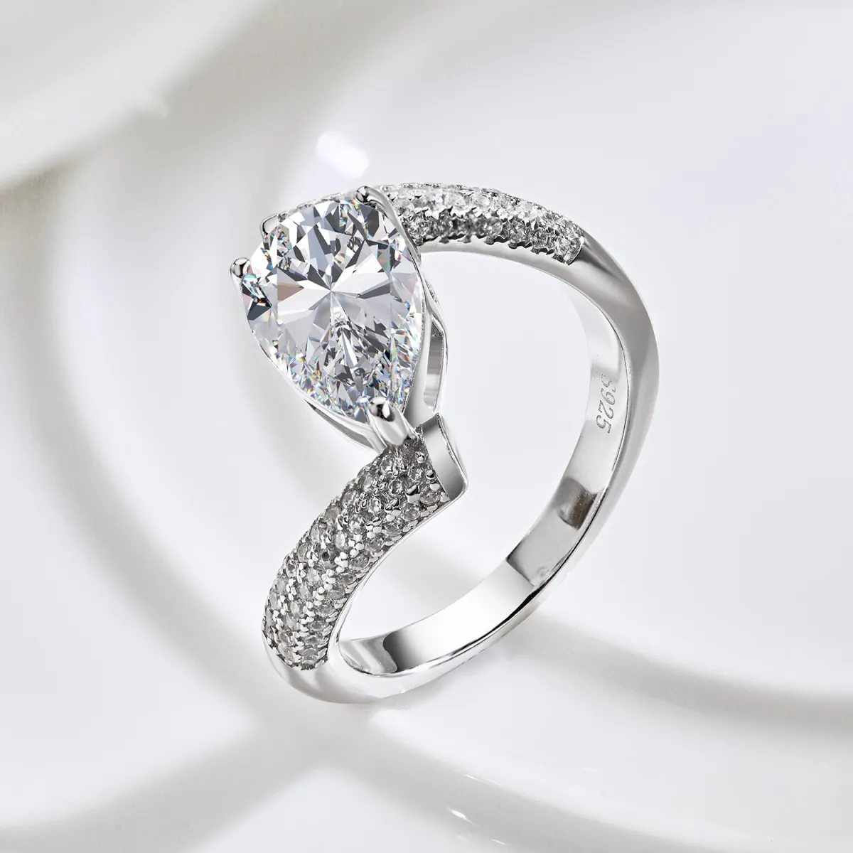 Minimalist Cubic Zirconia Sterling Silver Ring