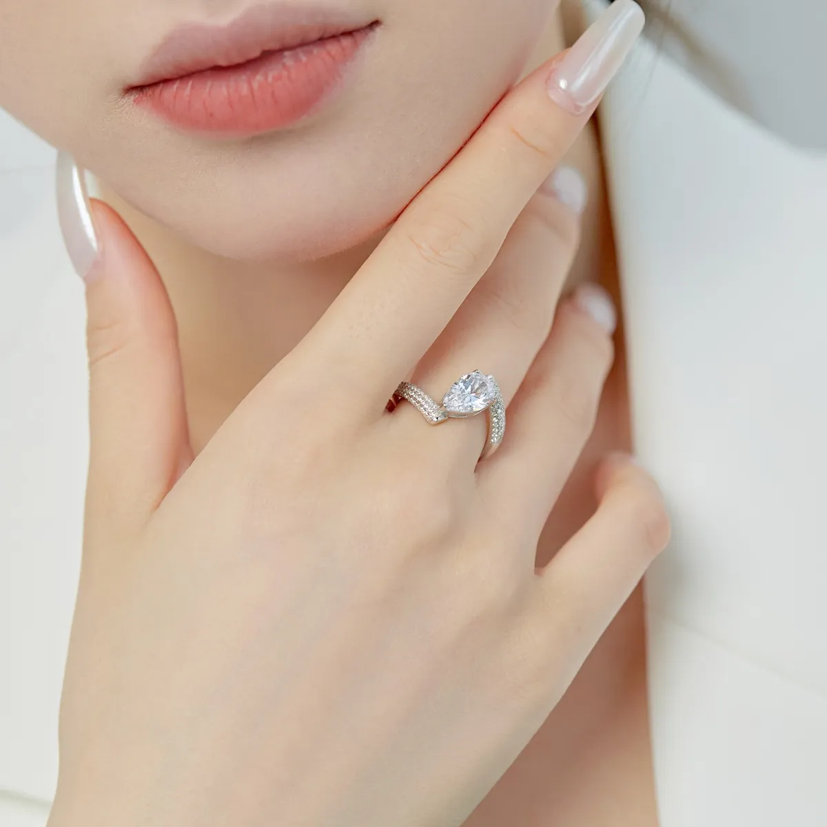 Minimalist Cubic Zirconia Sterling Silver Ring