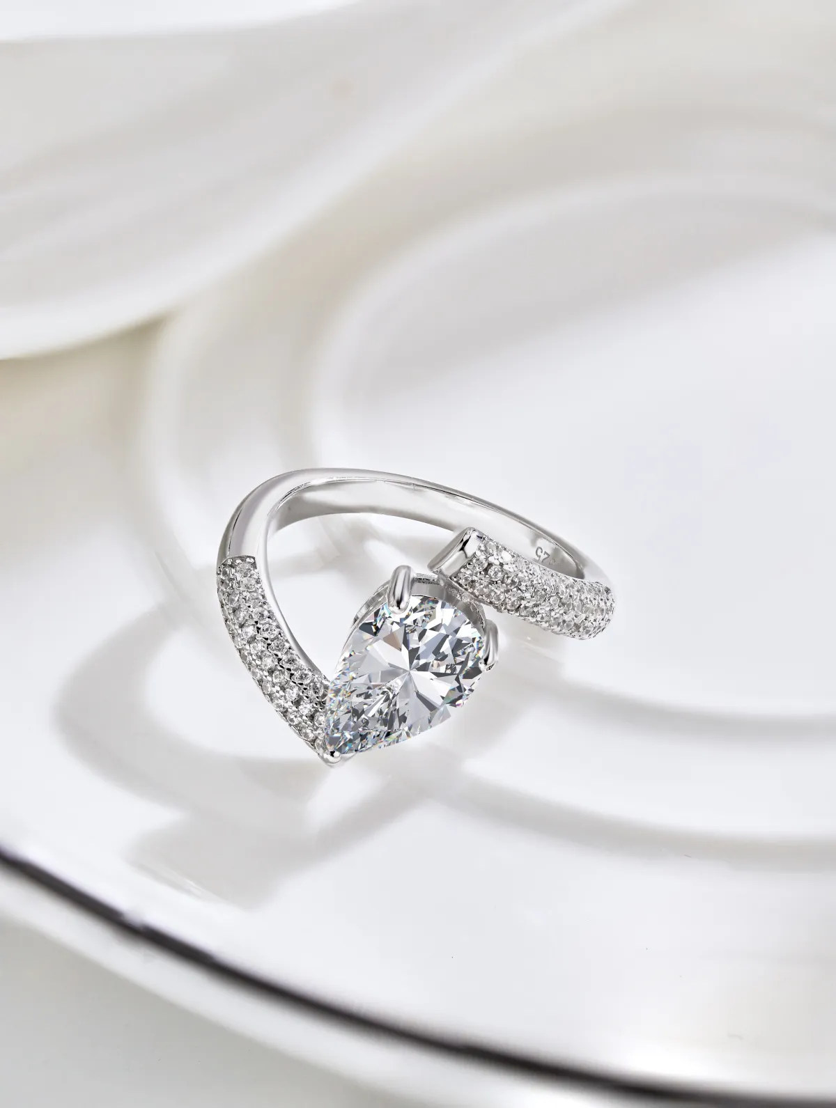 Minimalist Cubic Zirconia Sterling Silver Ring
