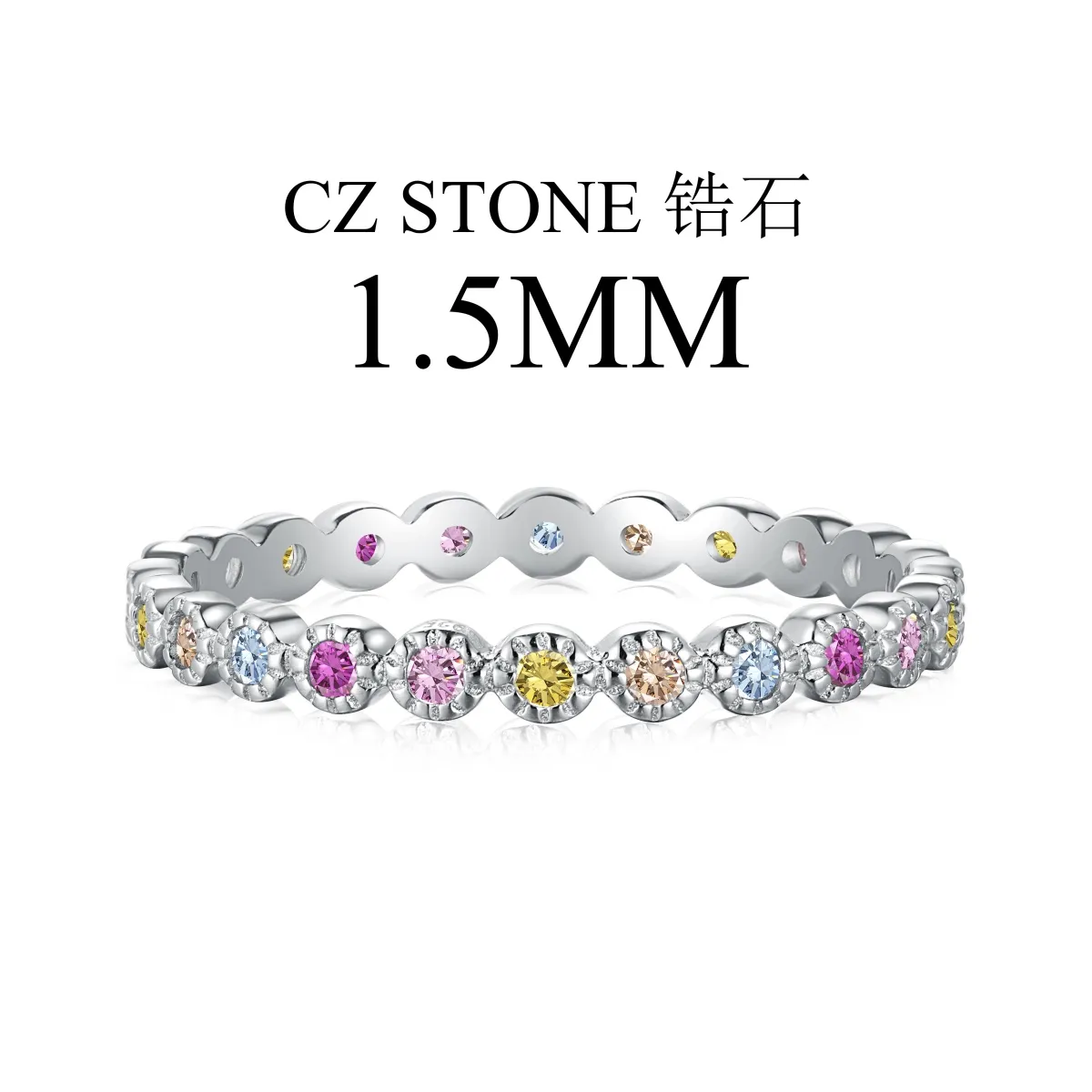 Minimalist Cubic Zirconia Sterling Silver Ring