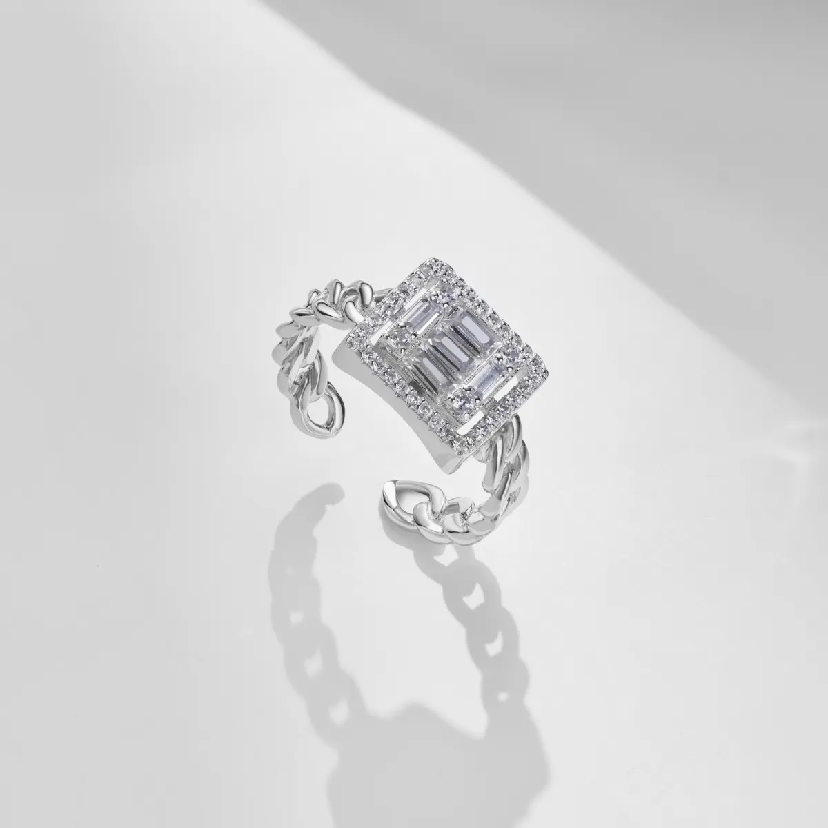 Minimalist Cubic Zirconia Sterling Silver Ring