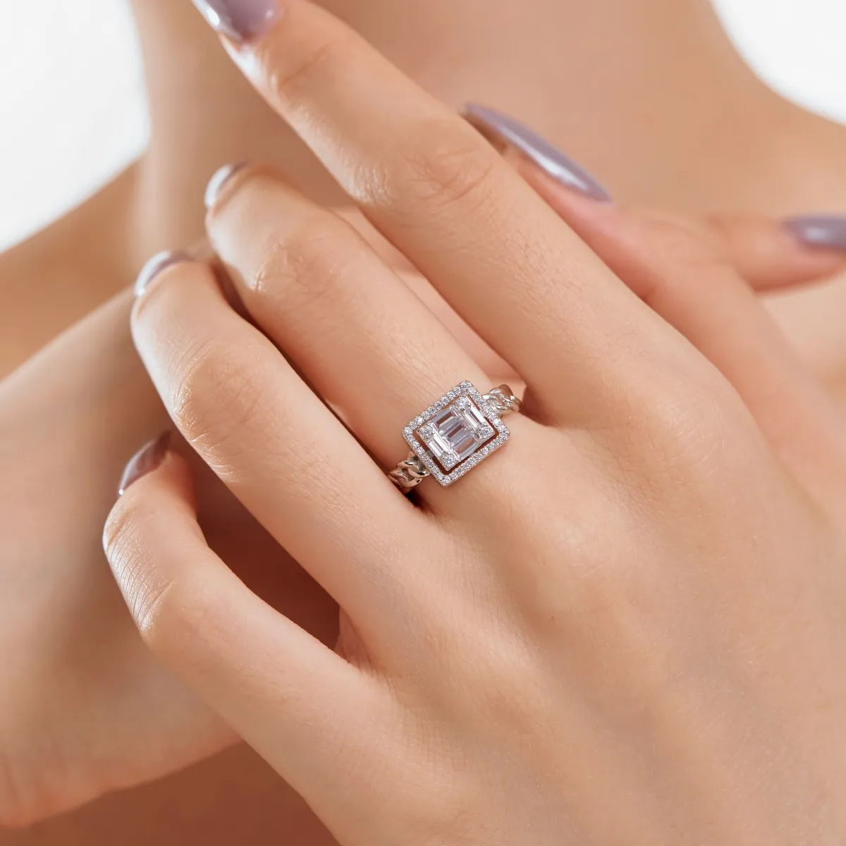 Minimalist Cubic Zirconia Sterling Silver Ring