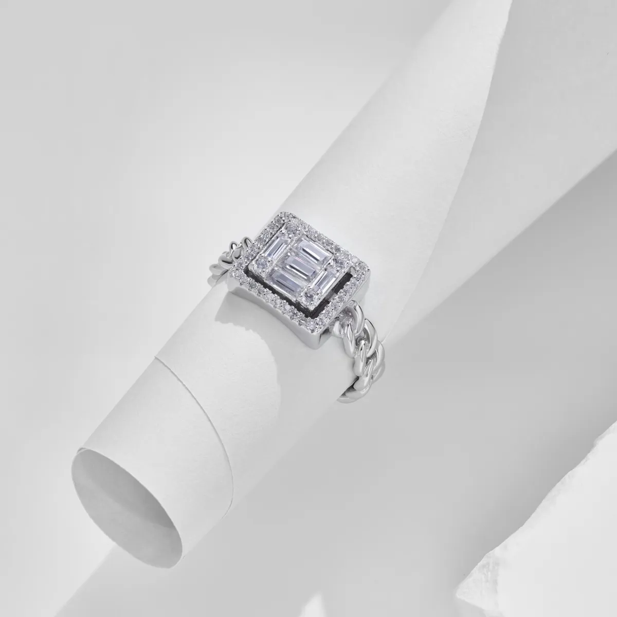Minimalist Cubic Zirconia Sterling Silver Ring