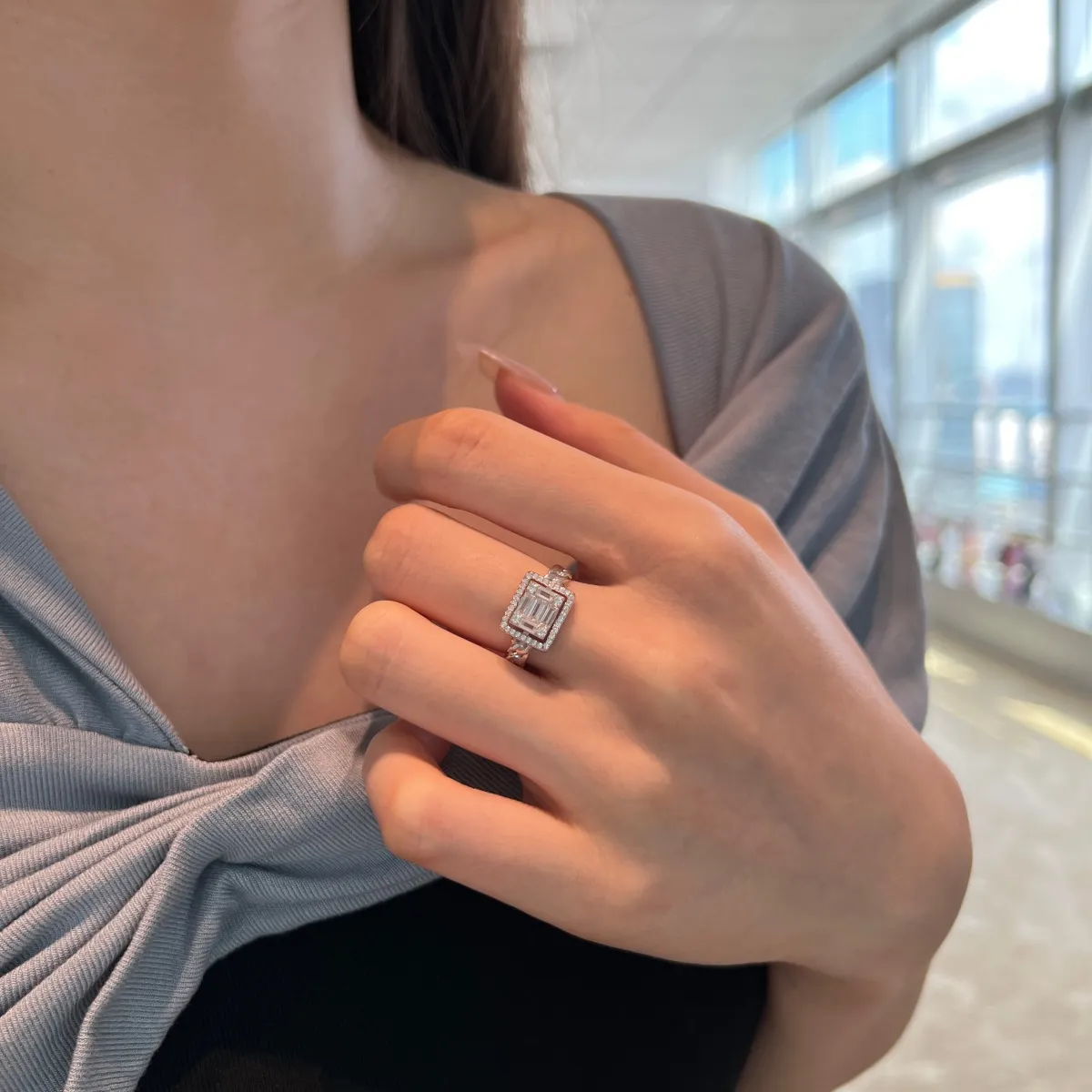 Minimalist Cubic Zirconia Sterling Silver Ring