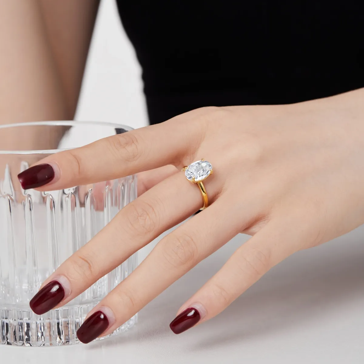Gold Plated Sterling Sier Cubic Zirconia Ring