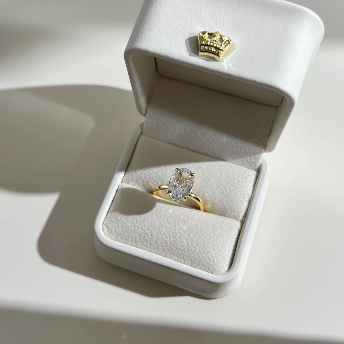 Gold Plated Sterling Sier Cubic Zirconia Ring
