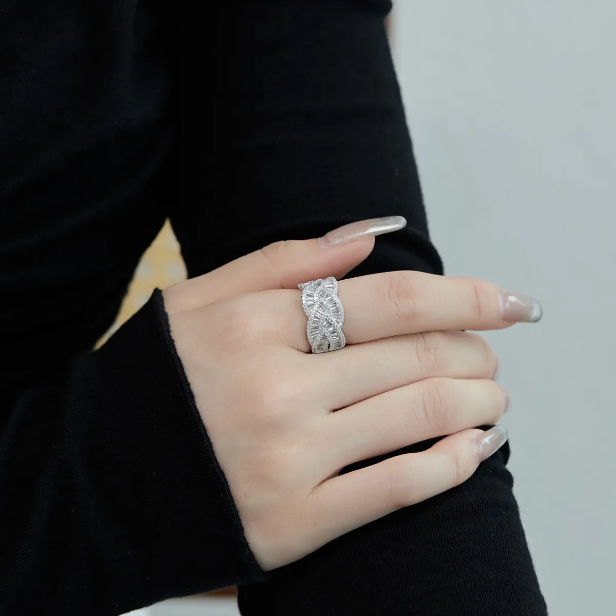 Minimalist Cubic Zirconia Sterling Silver Ring